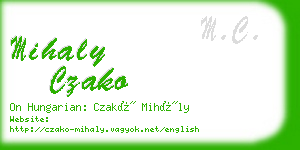 mihaly czako business card